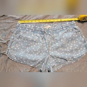 Junior's Light Blue Star Print Shorts